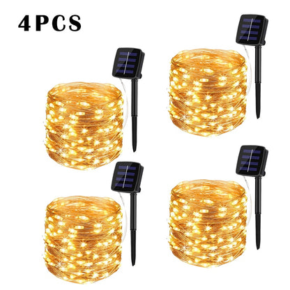 7m/12m/22m/32m LED Solar Light Outdoor Garden Fairy String Light Led Twinkle Waterproof Lamp for Christmas Patio Tree Party