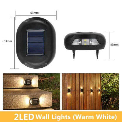 LED Solar Wall Light Outdoor Waterproof Solar Lamp Fence Deck Garden Patio Pathway Stair Street Landscape Balcony Decoration