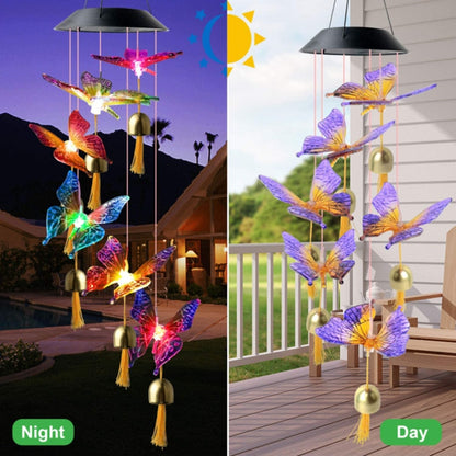 Nouvelle énergie solaire vent cloches carillon boule de cristal colibri papillon libellule étanche lumière extérieure pour Patio cour Garde