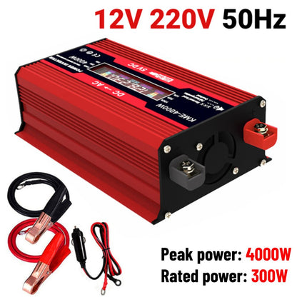 4000W Pure Sine Wave Inverter 12V/24V/48V/60V DC to AC 220V 110V Voltage Transformer Power Socket Converter for Car Home Outdoor