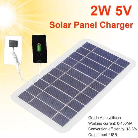 Panel de cargador solar USB 5 / 6V 1 / 1.5 / 2W 400mA Sistema solar portátil para cargador de batería de teléfono celular para camping de turismo