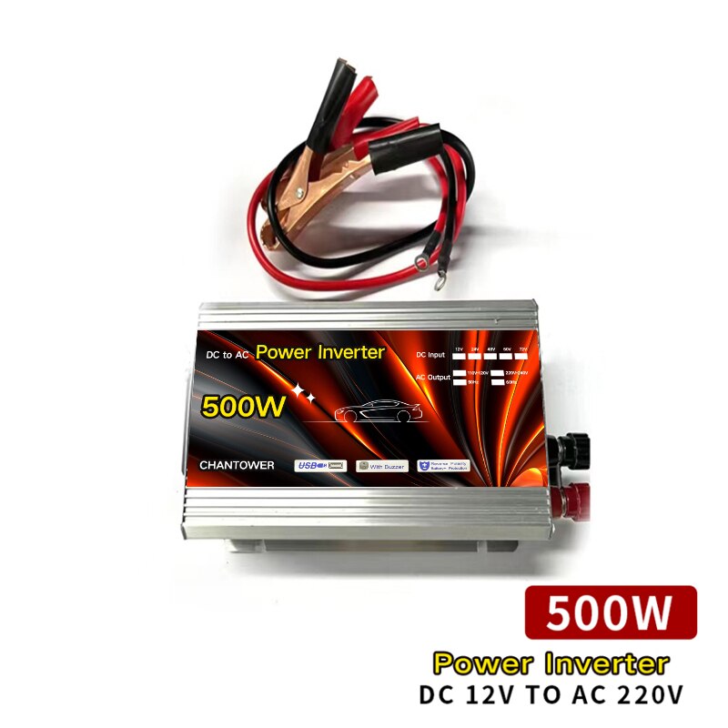 Inversor Solar 12v 220v inversor de corriente 1000W 2000W 3000W 4000W transformador de voltaje portátil convertidor Usb inversor de coche Universal