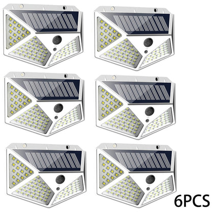 2/4/8/10PCS Solar Light Outdoor 100 LED Wall Lamp PIR Motion Sensor Lamp Waterproof LED Lights For Garden Street Decoration