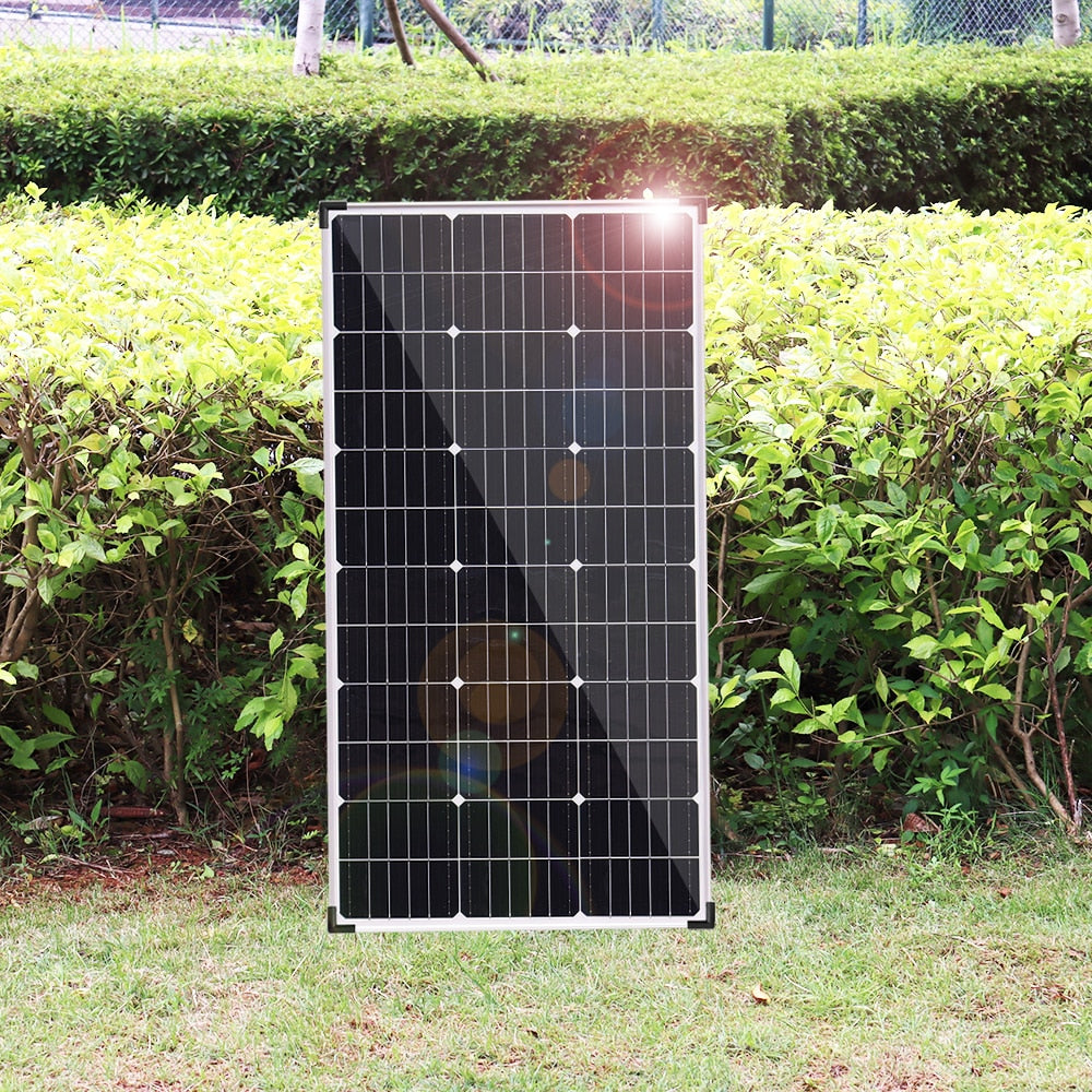 Kit de marco de aluminio de panel solar completo 12v 300w 150w sistema de panel fotovoltaico para el hogar coche caravana RV barco impermeable al aire libre