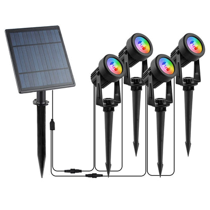 T-sunrise Solar LED Luz externa IP65 À prova d'água Luzes de decoração de jardim RGB Quente/frio Branco Lâmpadas de iluminação de jardim de paisagem