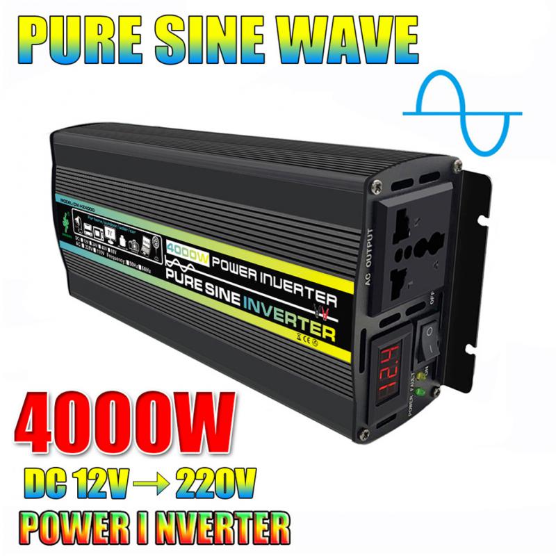 Onduleur à onde sinusoïdale Pure DC 12V à AC220V 8000/6000/4000/3000W convertisseur de batterie externe Portable onduleur solaire