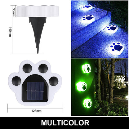 Solar LED Light Bear Paw Lamp Outdoor Waterproof Garden Decoration Landscape Atmosphere Buried Lights