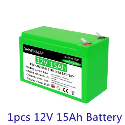 Nouvelle batterie au lithium rechargeable extérieure, batterie solaire, éclairage électrique, batterie au lithium 18650, 12V, 18650 + sans fret