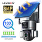 LS VISION LS-MS1-10X Câmera Solar - 4K 8MP HD Dual Lens 4G Câmera de Segurança Solar Outdoor 4X 10X Zoom Óptico Câmera WiFi Rastreamento Automático Câmera CCTV À Prova D' Água