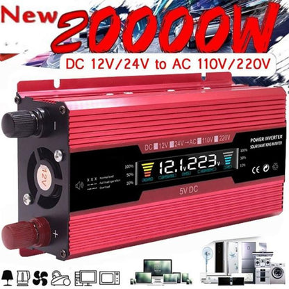 Inverter a onda sinusoidale pura 20000W Tensione DC 12V 24V a CA 220V Trasformatore Convertitore di potenza Presa universale Inverter solare