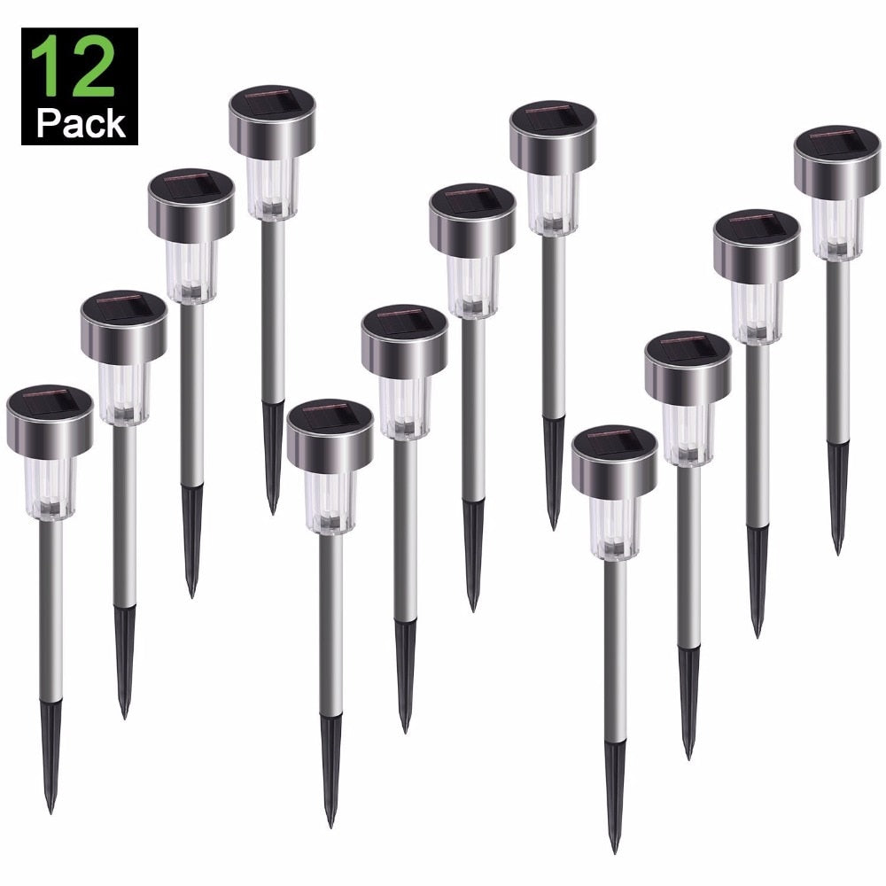 12Pack Solar Garden Light Outdoor Solar Powered Lamp Lanter Waterproof Landscape Lighting For Pathway Patio Yard Lawn Decoration