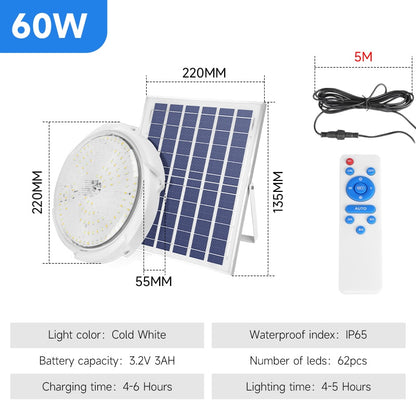 Solar lights Indoor Home Top Ceiling House IP65 Waterproof Outdoor Veranda Solar Power Lamp LED Top Solar Energy Interior Light