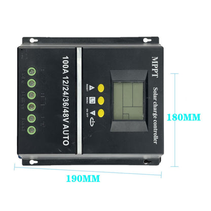 100A/80A MPPT/PWM Solar Charge Controller 12V/24V/36V/48V Auto Controller Tools Solar PV Battery Charger with LCD &amp; Dual USB