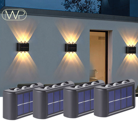Lámpara de pared Solar LED impermeable para exteriores, luz de pared para balcón, patio, calle, paisaje, jardín, entrada, luz decorativa, ambiente