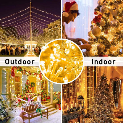 5M-100M Garland LED String Light Christmas Fairy Lights Outdoor for Tree Garden Street Wedding Party Patio New Year Decoration