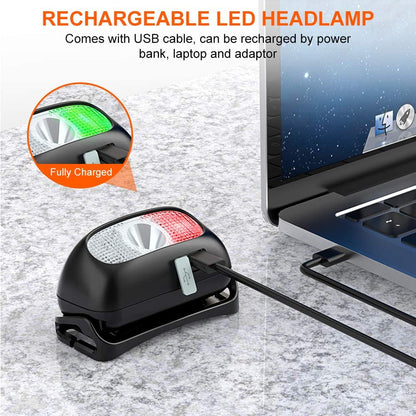 RECHARGEABLE LED HEADLAMP Comes with USB cable