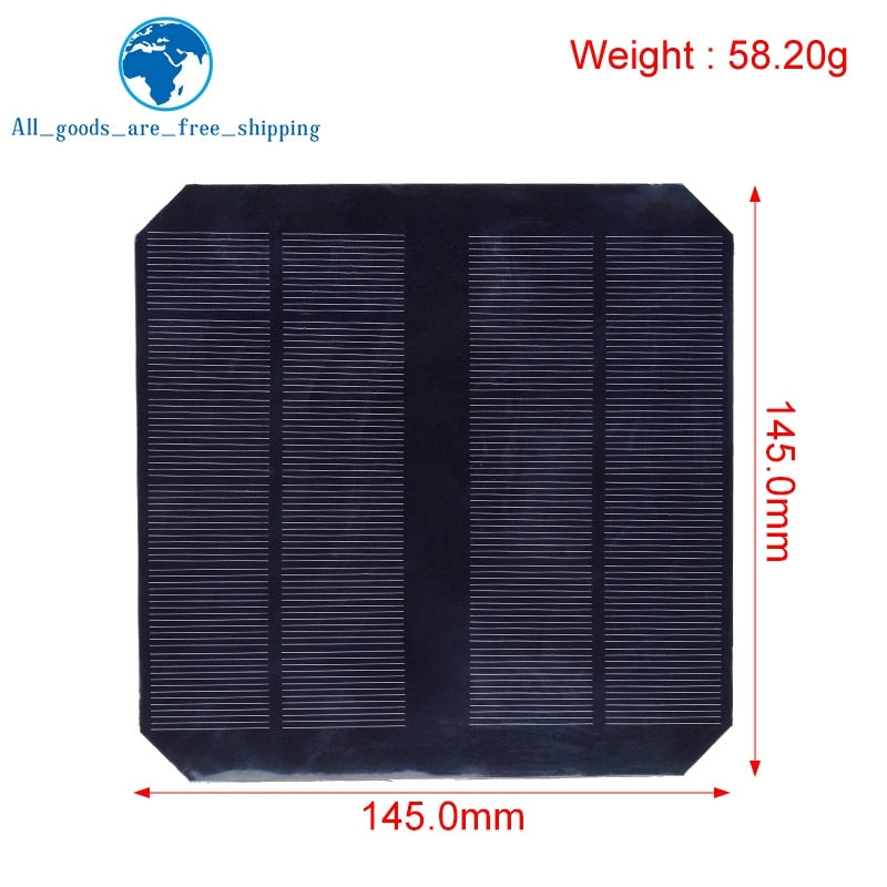 TZT 6V 550mA 3.3W panneau solaire polycristallin 145*145MM Mini système solaire Sunpower bricolage pour batterie chargeur de téléphone portable