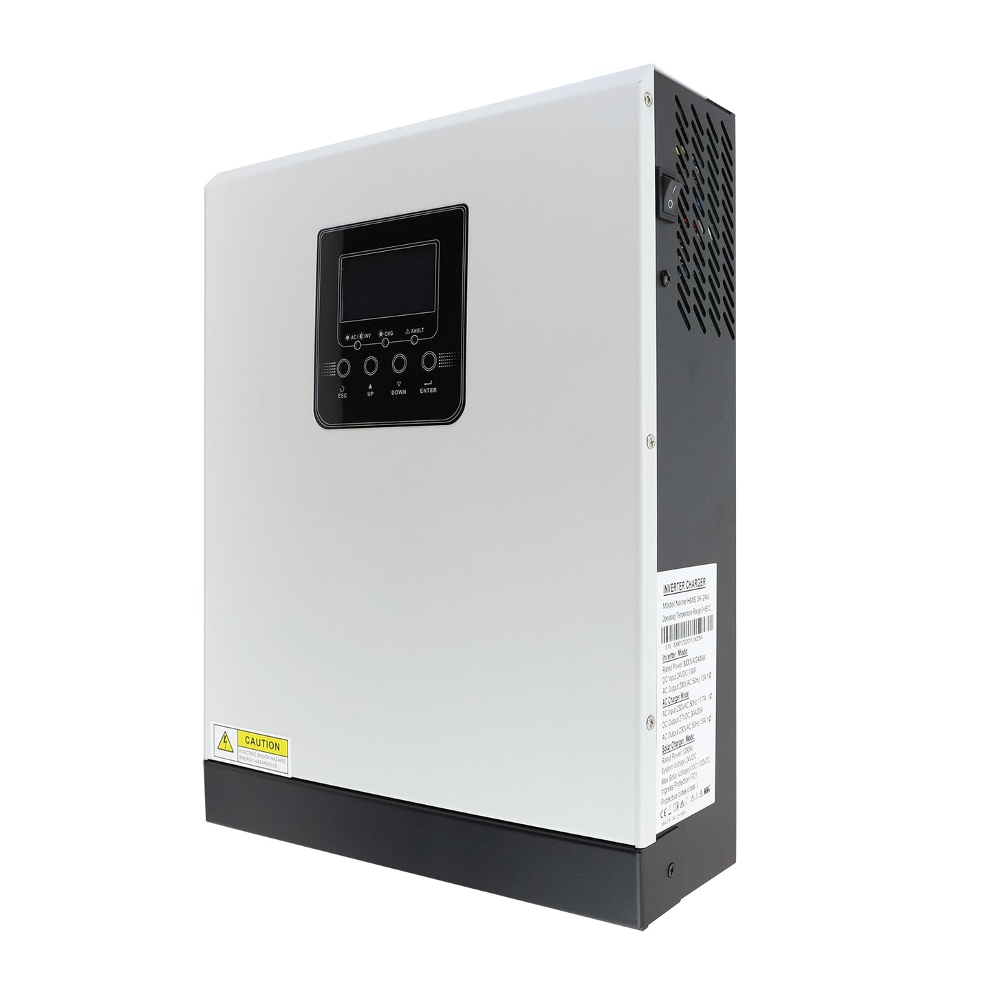 PowMr 2,4 kW Hybrid-Wechselrichter 24 V 3 kVA Solar-Wechselrichter reine Sinuswelle MPPT PWM 70 A 80 A 230 VAC 50 Hz/60 Hz Wechselrichter