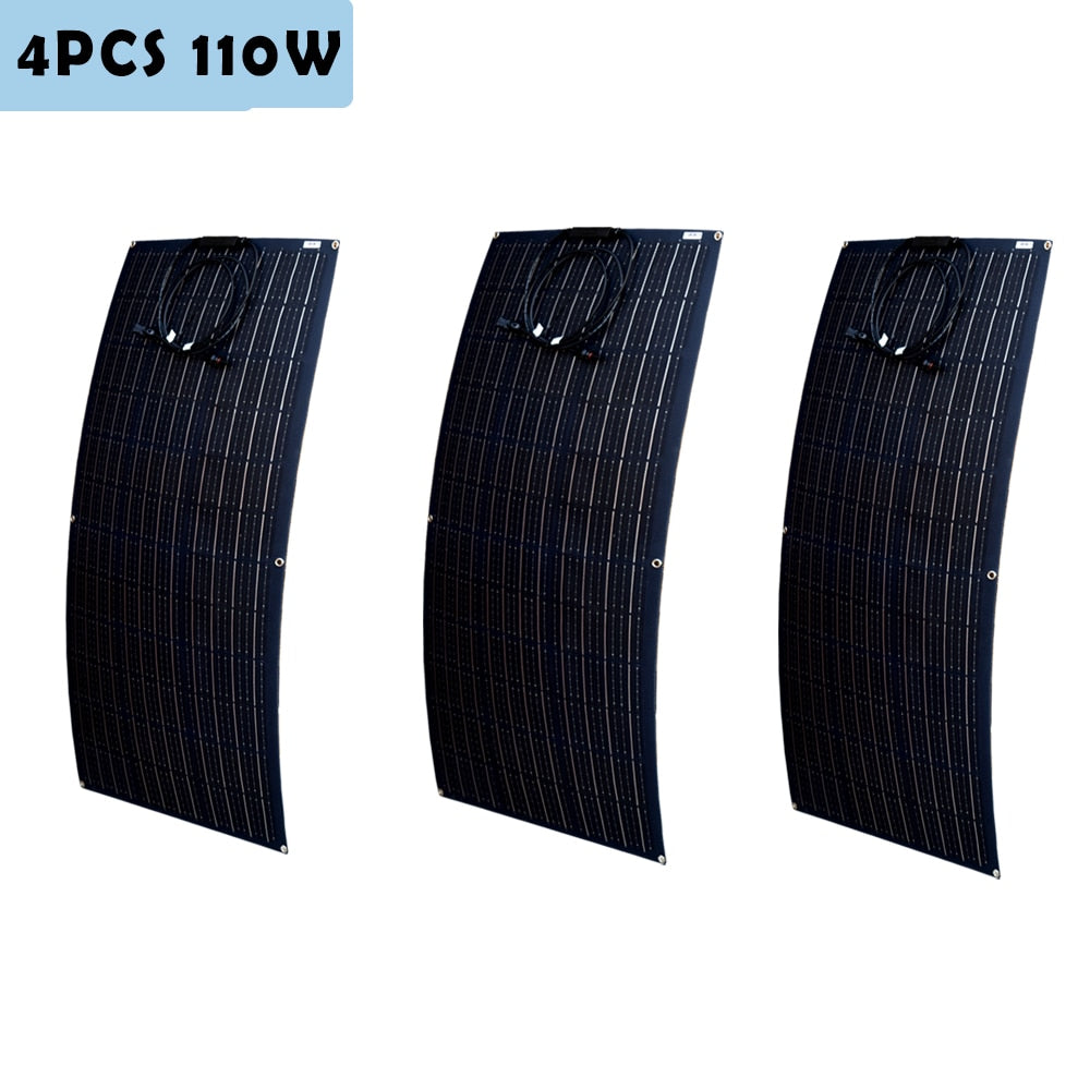 Jingyang painel solar 300 w 330 w 400 w 440 w 200 w 100 w 110 w ETFE célula solar monocristalina flexível 1000 w 12 v carregador de bateria