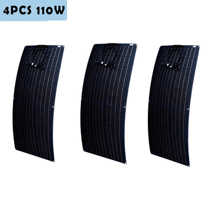 Jingyang Solar Panel 300w 330W 400w 440W 200w 100w 110W ETFE Flexible Monocrystalline Solar Cell 1000w 12V Battery Charger