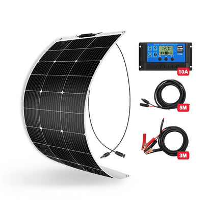 DOKIO 18V 100W Flexible Solar Panels Waterproof Portable Solar Panels Charger 12V Solar Cell Sets For Home/Car/Camping/Boat