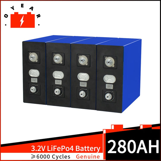 Batería Lifepo4 280AH Célula de fosfato de hierro y litio recargable DIY 12V 24V 48V Batería solar para RV Furgonetas Campistas EV RV Barcos
