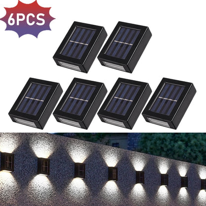 Solar Wall Lamps LED Outdoor Fence Deck Path Garden Patio Pathway Stairs Lights