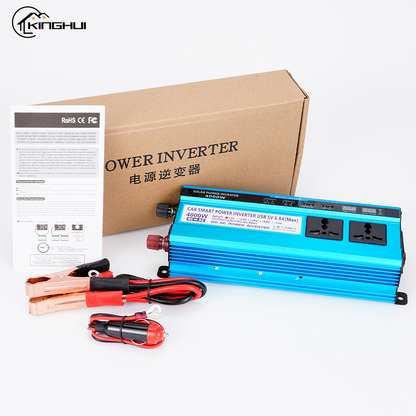 3000/4000/5000W Car Inverter DC 12V/24V/48V To AC220V Voltage Transformer Solar Convertor Double LCD Display 4USB Power Inverter