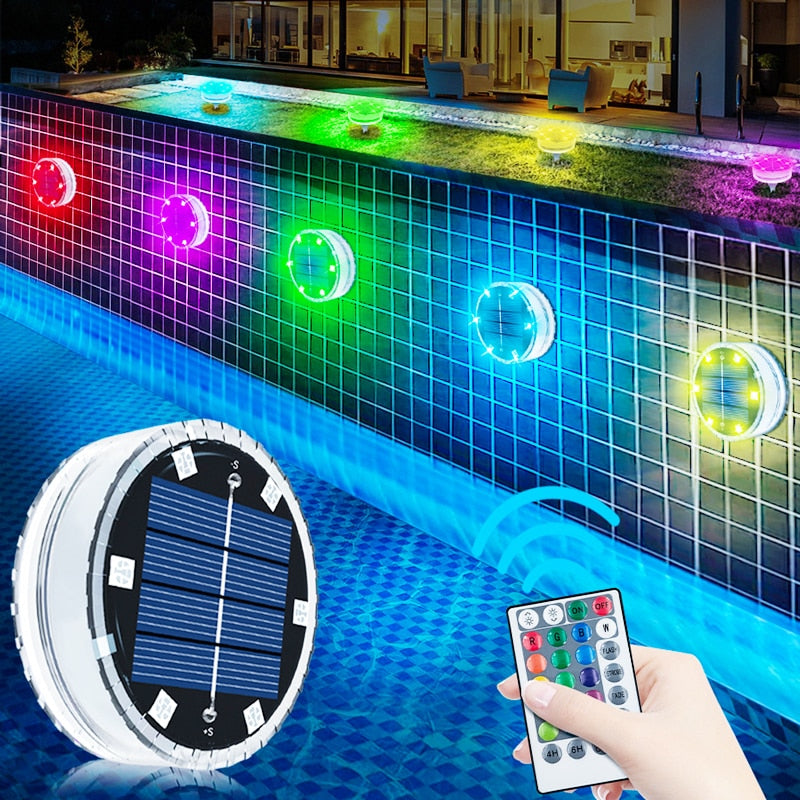 Solaire LED Piscine Lumière RVB Couleur Changeante Sous-Marine Solaire Applique Étanche Décoration Lumières pour Étang Fontaine Aquarium Patio