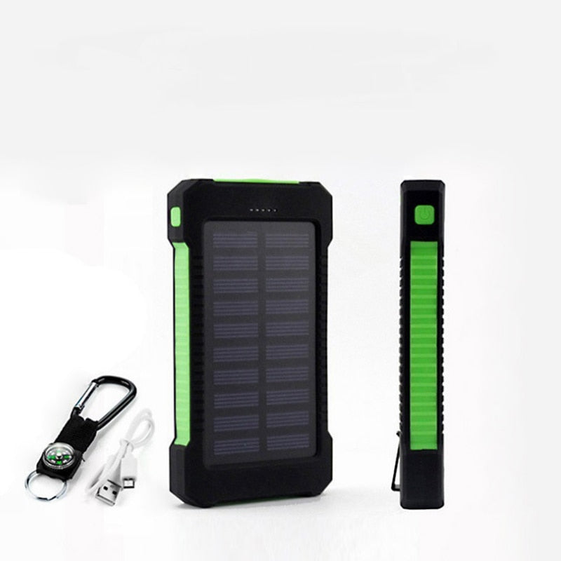 Nouveau Power Bank 100000mAh boussole ceinture étanche extérieure charge sans fil batterie externe multifonctionnelle super rapide panneau solaire