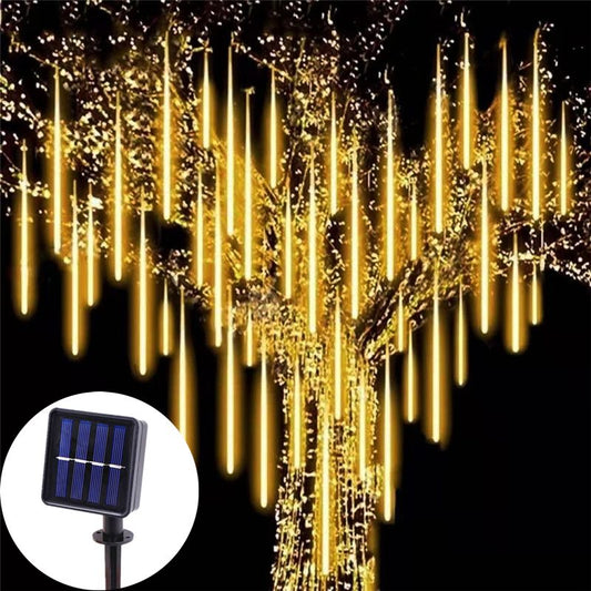 Luce a LED solare Pioggia di meteoriti per esterni Luci a pioggia Decorazione da giardino impermeabile Ghirlanda di strada per esterni Decorazione natalizia di Capodanno