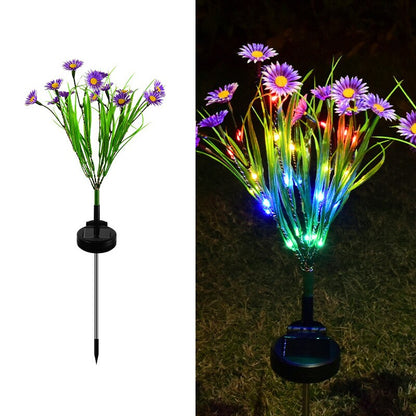 LED Solar Azalea Flowers Garden Lamp Home Decorative Light Landscape Orchid Rose LampYard Lawn Path Holiday Wedding Lights