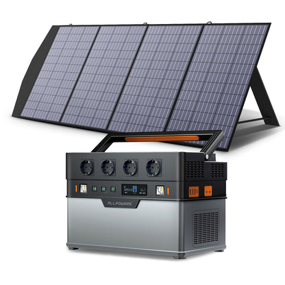 ALLPOWERS Portable solar Power Station 700W / 1500W Outdoor Generators, 110 / 230V Battery Backup With Mobile 200W Solarpanel