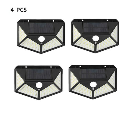 100 LED High Quality Outdoor Solar Powered Garden Lamp Waterproof Motion Sensor Solar Wall Garden Lights Porch Light 270 degrees