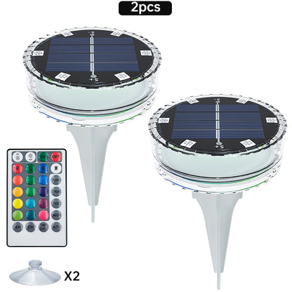 Luz solar LED para piscina RGB que muda de cor subaquática lâmpada de parede à prova d'água luzes de decoração para lagoa fonte aquário pátio