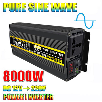 Pure Sine Wave Inverter DC 12V To AC220V 8000/6000/4000/3000W Portable Power Bank Converter Solar Inverter