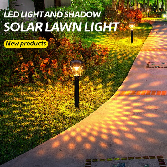 Luci a LED per percorsi solari Lampada da paesaggio impermeabile Illuminazione da giardino a energia solare per cortile Patio Prato Cortile Passerella Decor