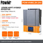 PowMr 1,5 kW 2,4 kW 3,2 kW Hybrid-Solarwechselrichter, der 80 A 12 V/24 V auf 230 V Photovoltaik-Wechselrichter und MPPT-Solarladeregler auflädt