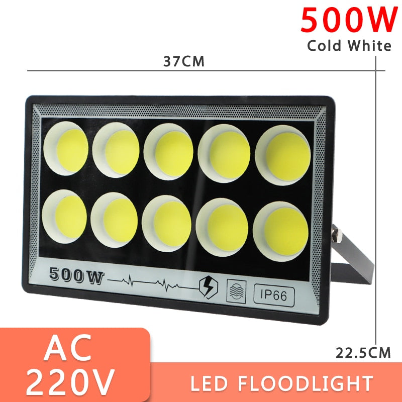 LED FloodLight 220V 500W 400W 100W 50W High Bright IP66 Waterproof Outdoor Garden Projector Lighting Spotlight Wall Flood Lights