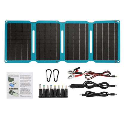 ETFE 18V 28W Foldable Solar Panel Portable Solar Battery Charger USB DC Type-C Output With Fast Charge for Phones Camping Van RV