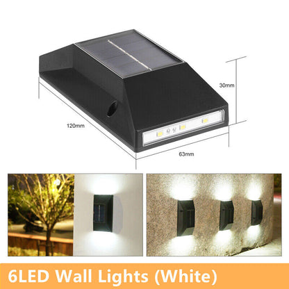 LED Solar Wall Light Outdoor Waterproof Solar Lamp Fence Deck Garden Patio Pathway Stair Street Landscape Balcony Decoration