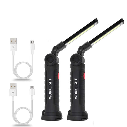 Nova Lanterna LED COB Portátil USB Recarregável Luz de Trabalho Lanterna Magnética Lâmpada Pendurada com Bateria Embutida Tocha de Acampamento