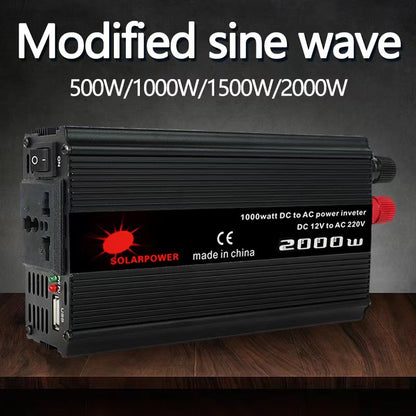 Solar Inverter 12v 220v Power Inverter 500W 1000W 2000W DC AC Portable Voltage Transformer Converter Usb Universal Car Inverter