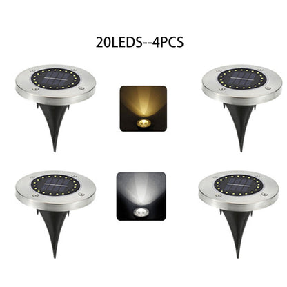 20LED Solar Power Disk Light Outdoor Garden Solar Underground Light Deck Light Spotlight Buried Solar Led Lamp Garden Decoration