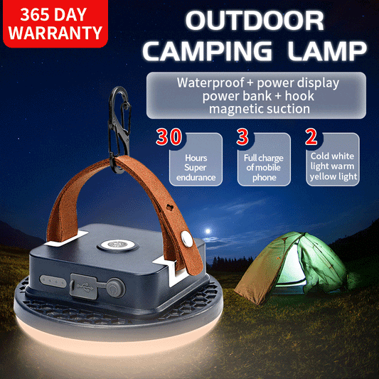 Lanterna de acampamento LED recarregável Ímã portátil Luz forte Zoom Pendurado Lâmpada de tenda Lanterna de viagem Lâmpada de reparo de trabalho ao ar livre