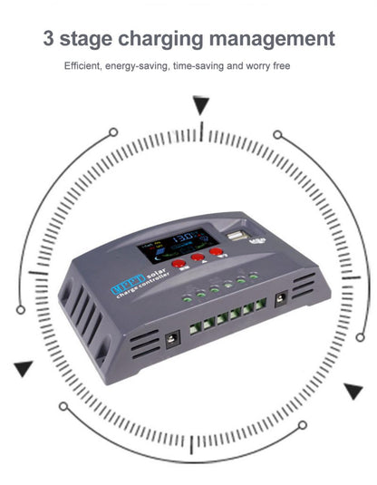 CORUI 10A 20A 30A MPPT Solar Charge Controller 12V 24V Regulator  With LCD Display Dual USB Charging Solar Controller