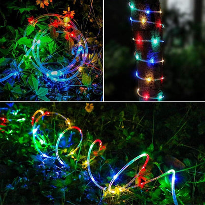 300LED Solar Rope Strip Light Outdoor Waterproof Fairy Light Strings Christmas Decor for Garden Lawn Tree Yard Fence Pathway