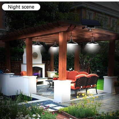 Solar Pendant Light Outdoor Waterproof LED Lamp Double-head Chandelier Decorations with Remote Control for Indoor Shed Barn Room