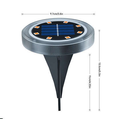 Solar Powered Ground Lights IP65 Waterproof Outdoor LED Disk Lights for Garden Non-Slip Landscape Path Lighting for Patio Lawn