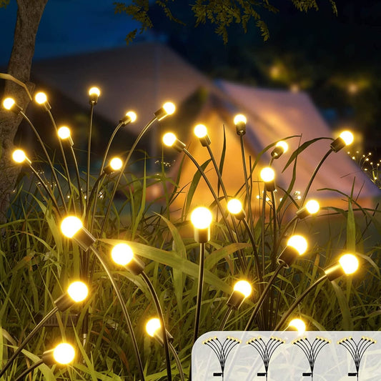 Luz solar de LED ao ar livre à prova d'água jardim luz solar alimentada luzes de paisagem Firefly luzes de jardim gramado decoração de jardim luz solar